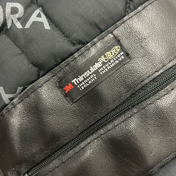 Vintage angora parchwork Racing genuine Leather Jacket - Picture 8 of 11